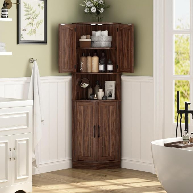 HOKYHOKY Tall Corner Cabinet, 64.7" Corner Storage Cabinet - Image 3