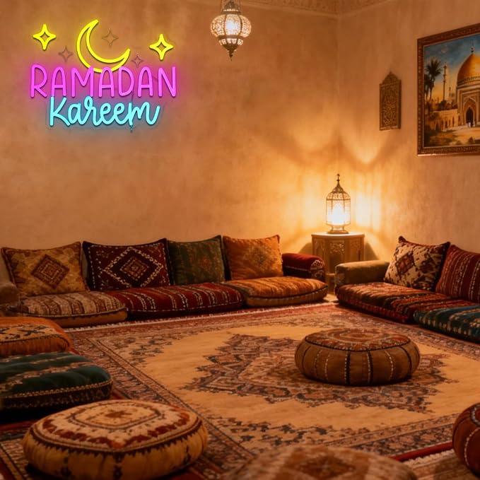 Ramadan Kareem Neon Sign for Wall Decor Dimmable Moon Stars Shape Led Sign for - Image 6
