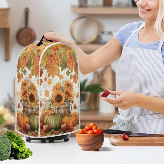 Pumpkin Sunflower Processor Dust Cover, Small Appliance Covers - Image 3