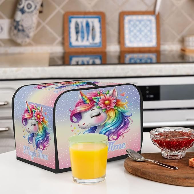 Unicorn Rainbow Animal Toaster Cover 2 Slice Wide Slot Washable Appliance - Image 6