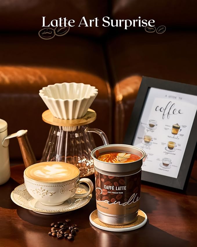 M&SENSE Cappuccino Coffee Scented Candles, Soy Wax, 16.2oz | 100 Hours Long - Image 5