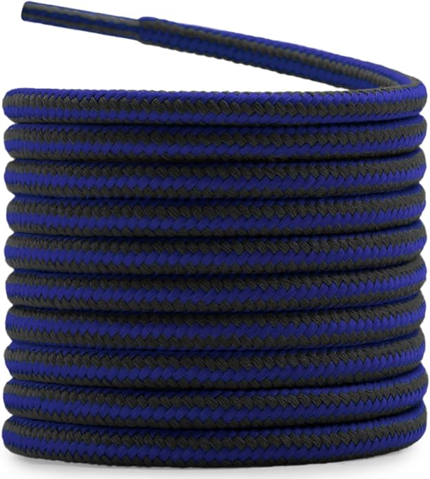 DELELE 2 Pair Round Boot Laces Outdoor Hiking Walking Shoelaces Dual Coloured by DELELE