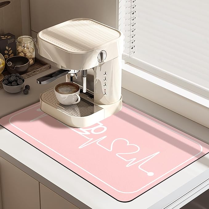 Pinks Absorbent Coffee Bar Mat by Vehcimbev