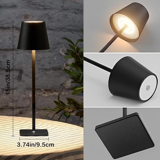 4 Pack Led Cordless Table Lamps-Wireless Rechargeable Lamps Bulk of 4, - Image 4