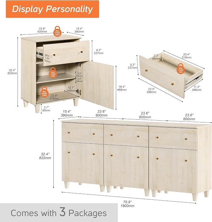 WAMPAT Sideboard Buffet Cabinets - Image 2