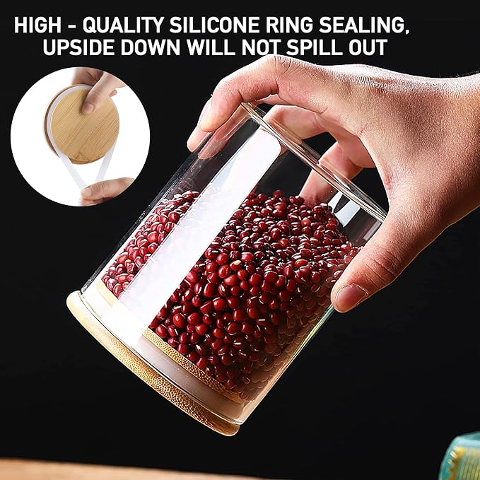 Aoeoe 4 Pack Glass Storage Jars - Image 5