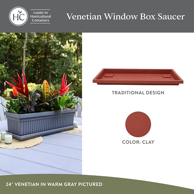 The HC Companies Venetian Rectangular Plant Tray - Image 2