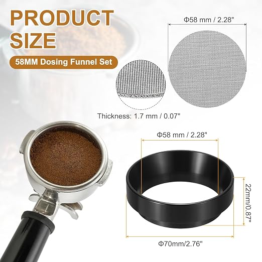 uxcell 58MM Espresso Dosing Funnel Set, 2.76 x 0.87 Dosing Funnel - Image 2