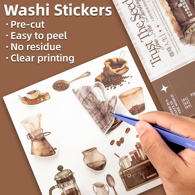 Coffee Themes Sticker Scrapbooking Supplies - Image 2