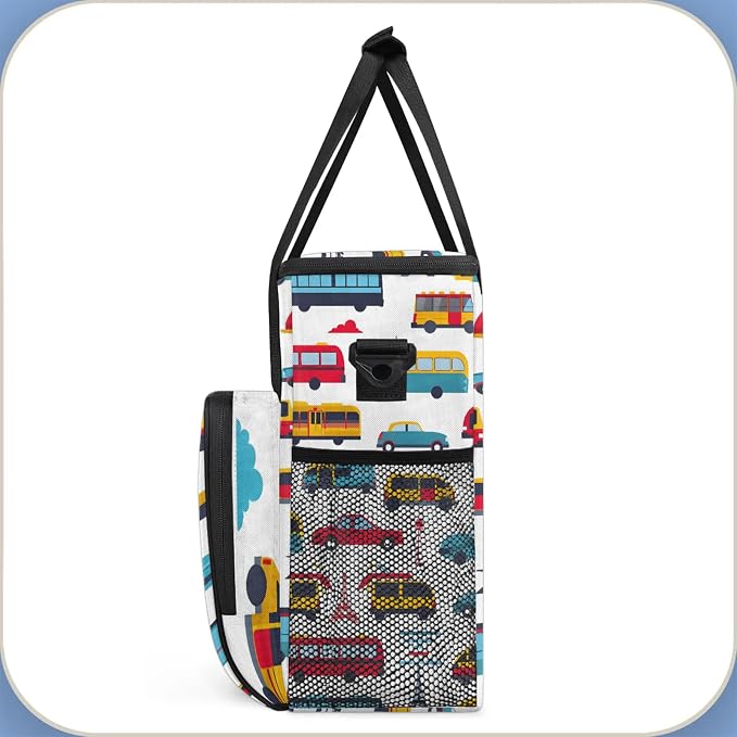 Transportation Types Car Coffee Maker Carring Bag, Large Insulated Storage - Image 4