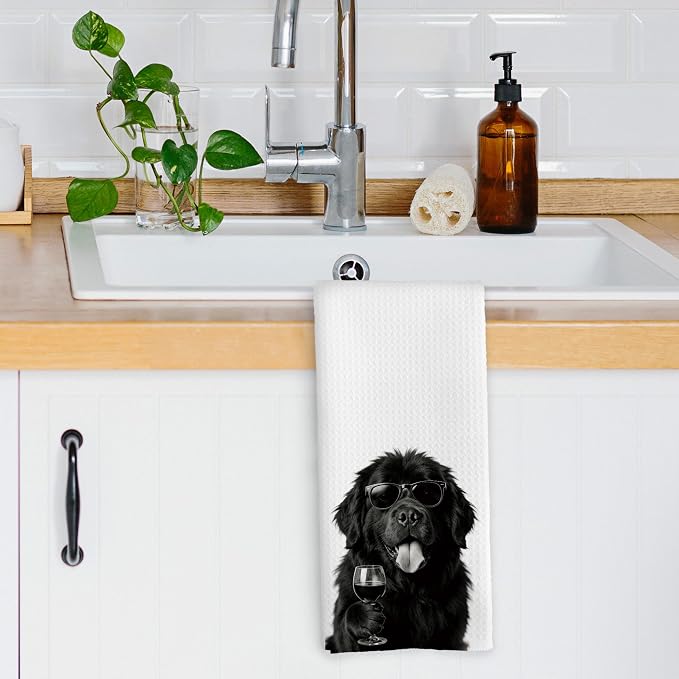 Funny Newfoundland Wine Bar Kitchen Dish Towels, Newfoundland Gifts - Image 3