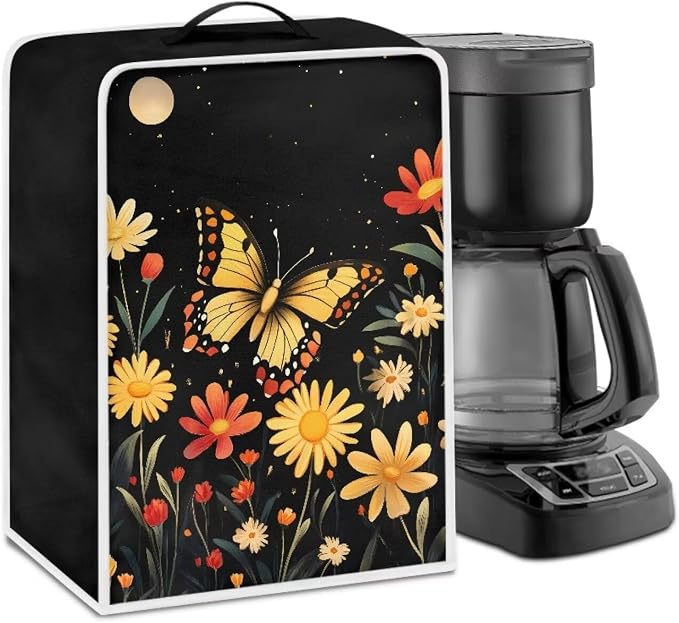 Butterfly Flowers Print Coffee Machine Cover by Kathyboom