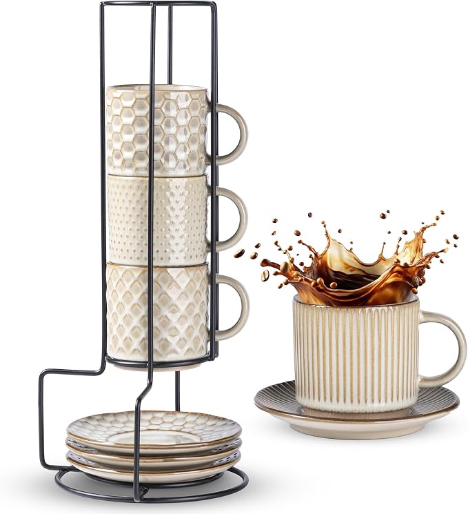 GBhome 6OZ Stackable Coffee Mugs by GBhome