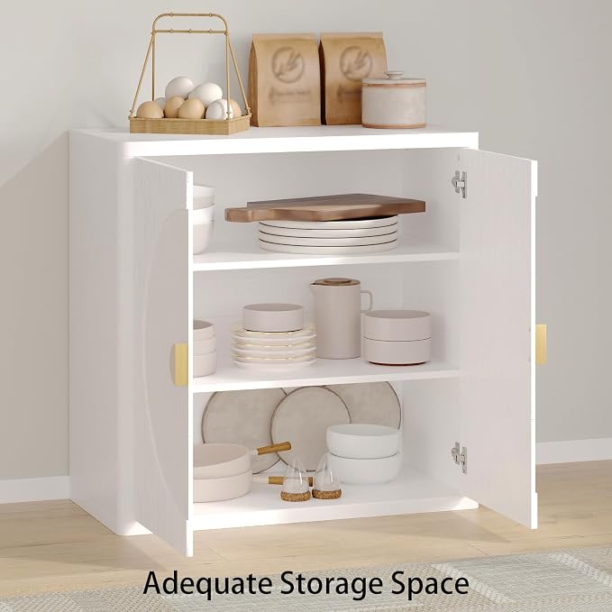 Modern Kitchen Sideboard with Storage, 31.5" Buffet Cabinet with 3 Adjustable - Image 5