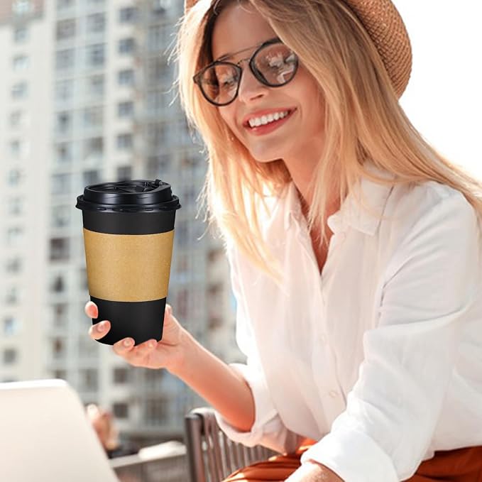 Lamosi 100 Pack 16 oz Disposable Coffee Cups - Image 8