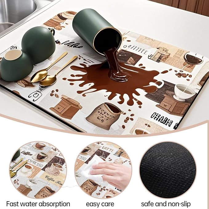 Coffee Mat Bar, Coffee Matt for Counter Mat Bar Mats for Countertop Accessories - Image 4