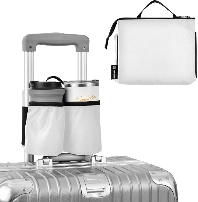 DOMIKING White Travel Luggage Cup Holder by DOMIKING