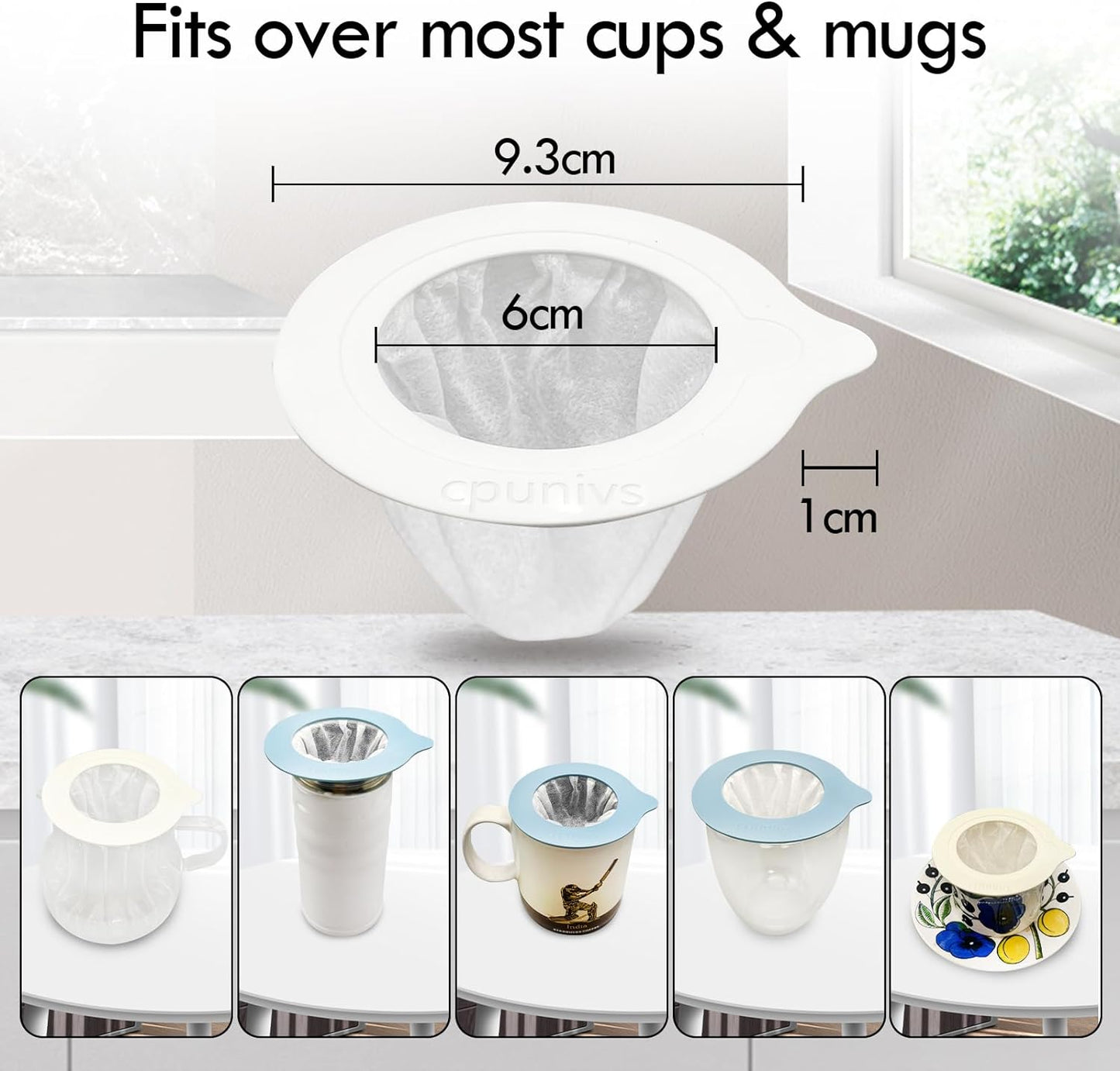 Portable Pour Over Coffee Dripper Reusable Coffee Filters Pour Over Coffee Maker for Camping Coffee, Travel Coffee Maker (50, white)