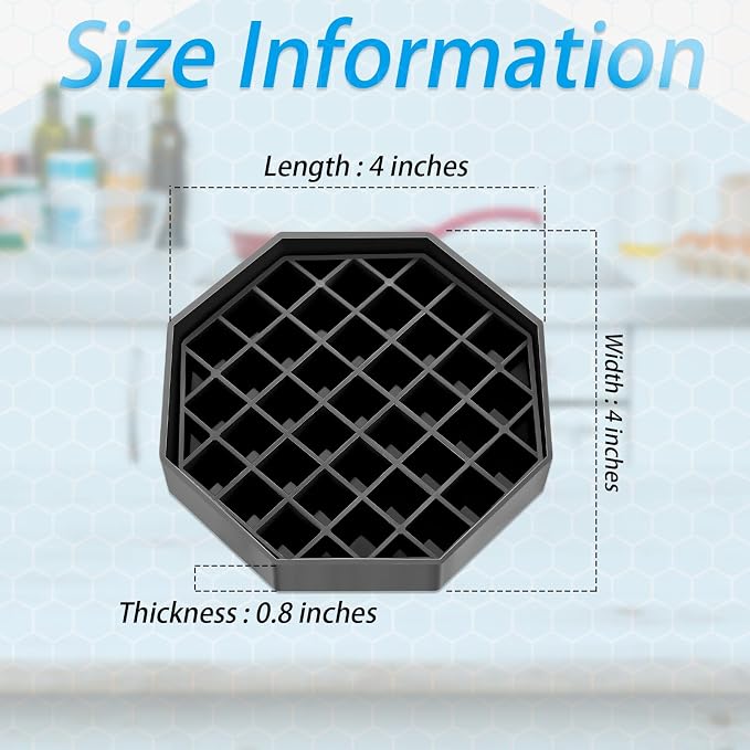 Suclain 1 Pcs Coffee Drip Tray Black Plastic Octagon Coffee Drip Tray - Image 2