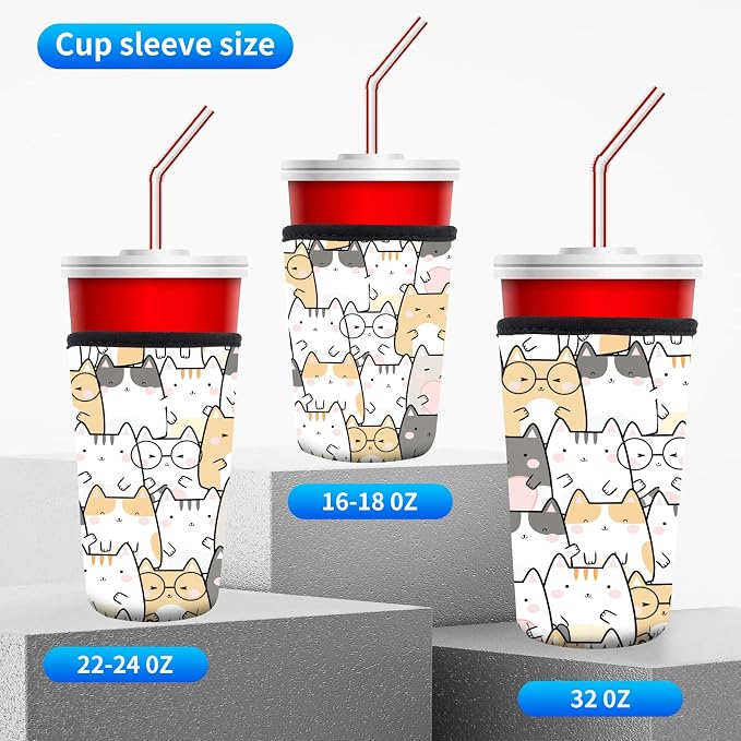 3 Pack Reusable Neoprene Insulator Sleeve - Image 4