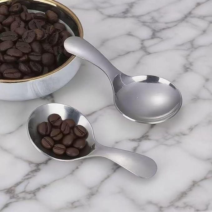5 PCS Short Handle Spoons Stainless Spoons Silver Coffee Scoops Mini Scoops - Image 3