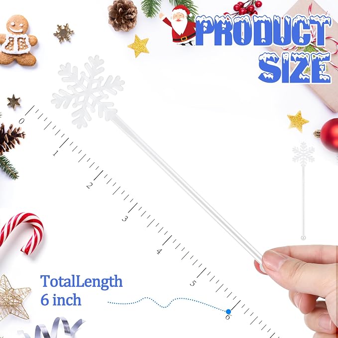 Chengu 100 Pcs Winter Drink Stirrers Xmas Stir Sticks Bulk Holiday Coffee - Image 2