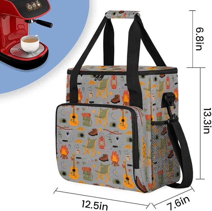 Camping Coffee Maker Travel Bag, Camping Large Carrying Storage Case Insulated - Image 2