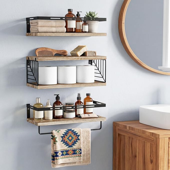 Fixwal Bathroom Shelves Over Toilet, Floating Shelves Wall Mounted - Image 5