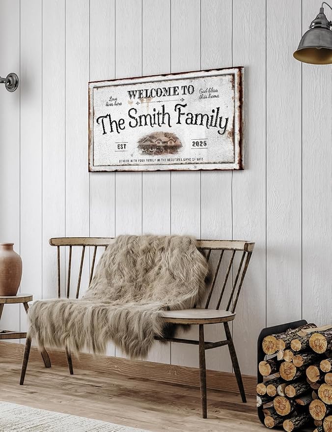 IPIC - Personalized Family Welcome Sign, Custom Canvas Wall Art - Image 3