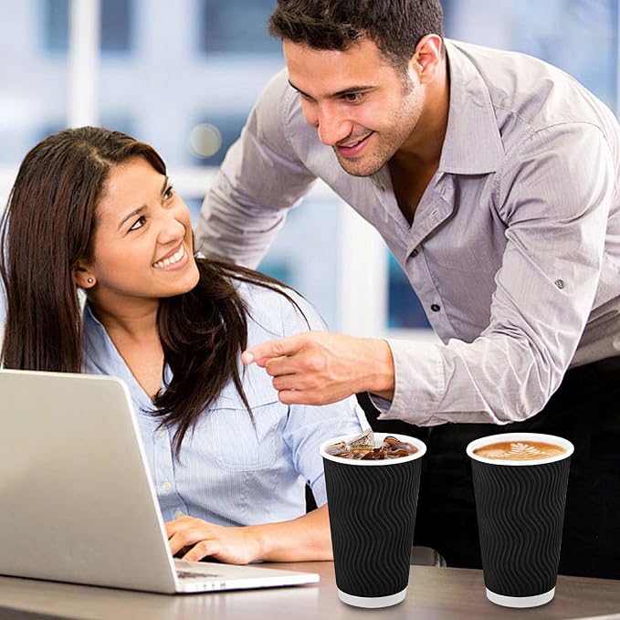 Lamosi 500 Pack 16 oz Disposable Coffee Cups, Paper Coffee Cups 16 OZ - Image 5
