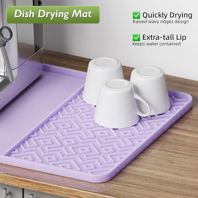 Silicone Coffee Mat with Raised Edges 19" x 12" – Waterproof Countertop Mat - Image 7