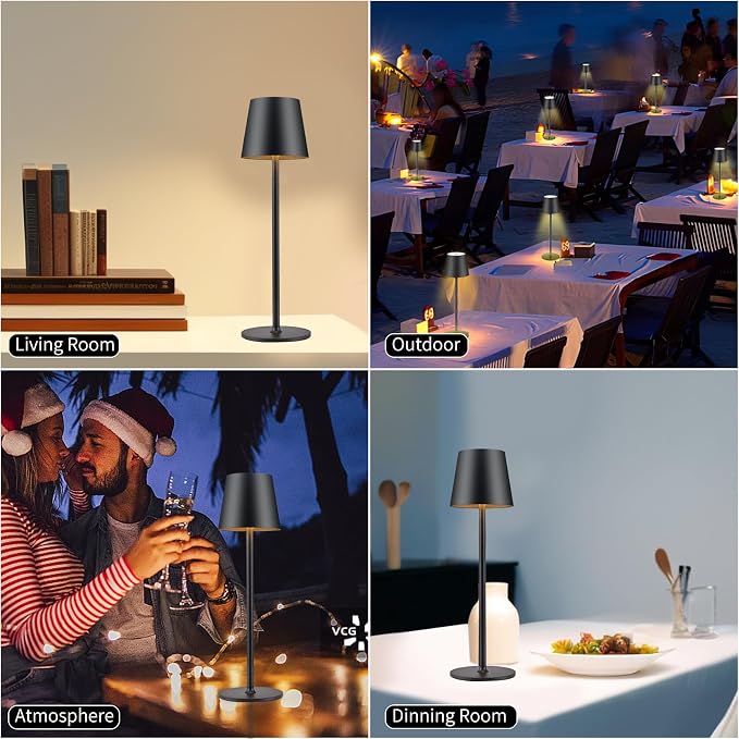 BGFHome Cordless Table Lamp LED Desk Lamp, 5000mAh Rechargeable Touch Night - Image 6