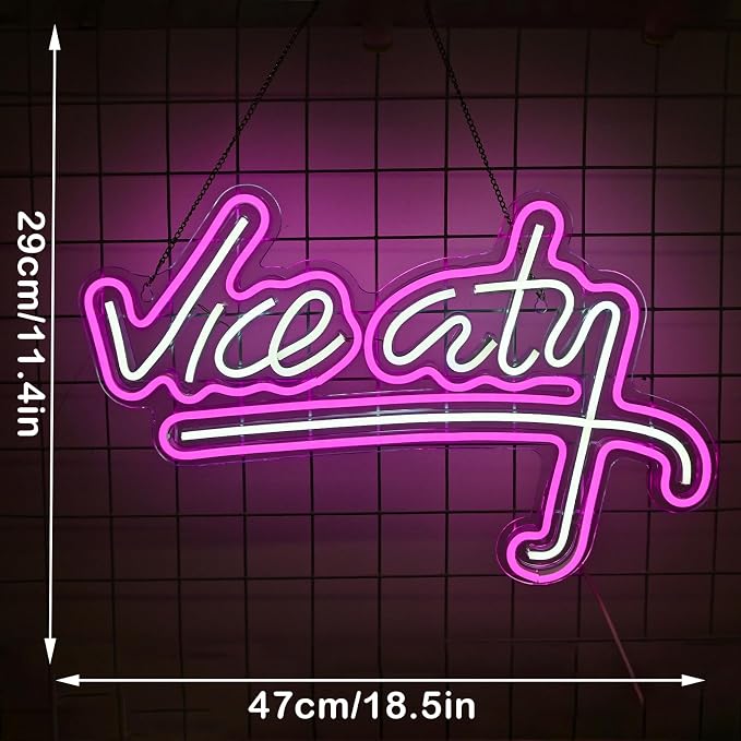 Vice City Neon Sign Pink Led Sign - Image 5