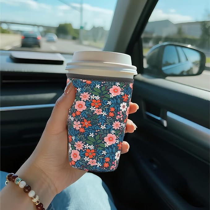 Reusable Insulated Sleeve for Iced Coffee Cup, Coffee Neoprene Sleeve for Cold - Image 3