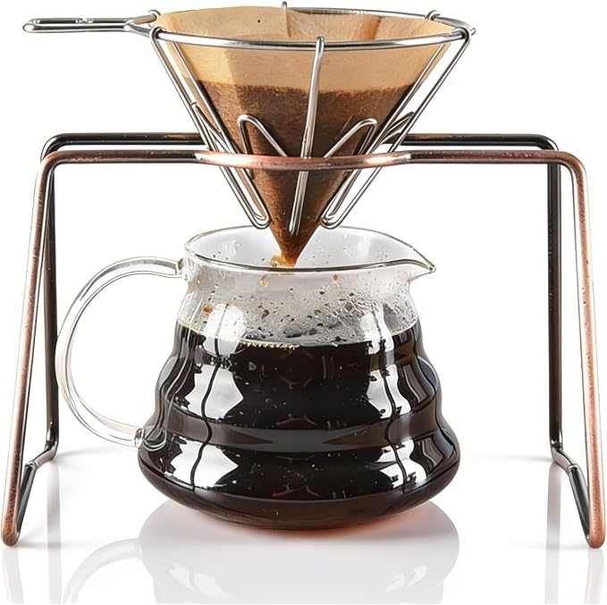 Pour Over Coffee Dripper Stand, Metal Pour Over Coffee Station Coffee Filter by Cyrank