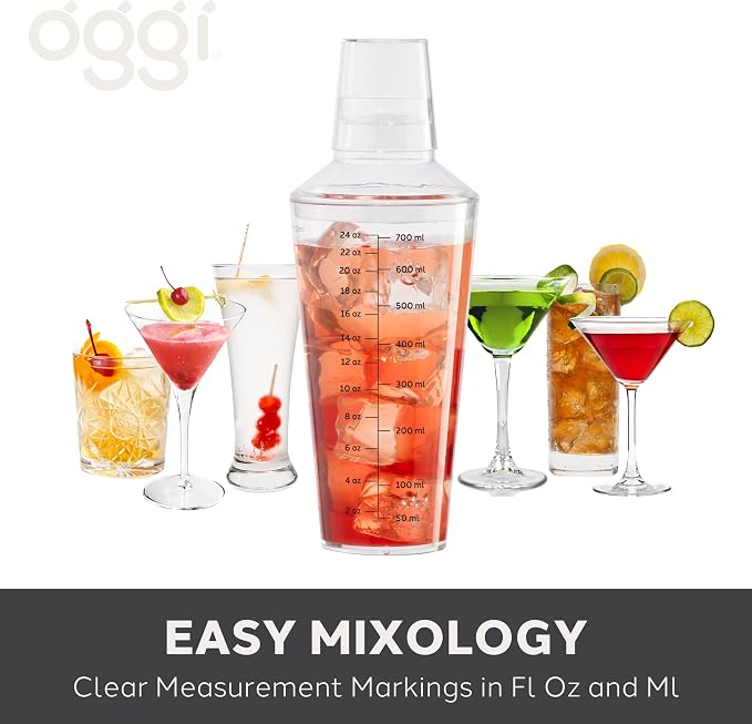 OGGI Clear Cocktail Shaker - 24 oz / 700 ml - Image 5