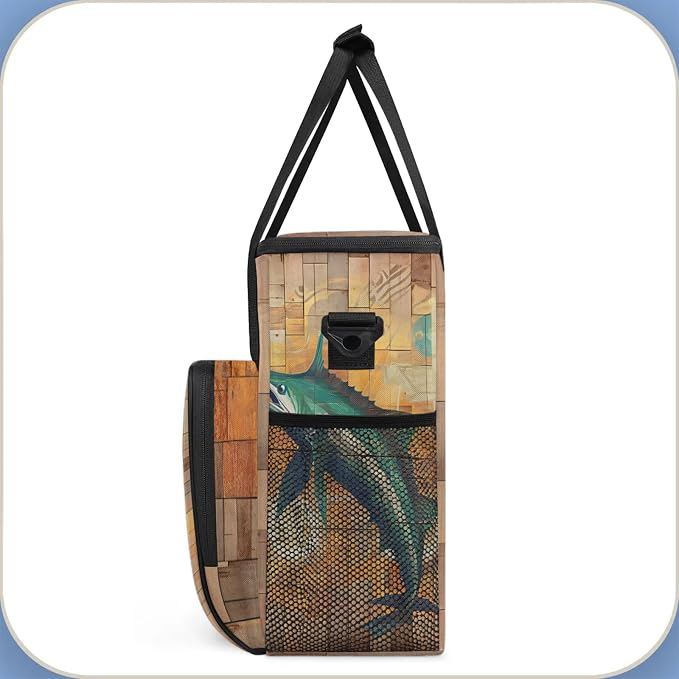 Funny Swordfish Coffee Maker Carring Bag, Large Insulated Storage Organizer - Image 4