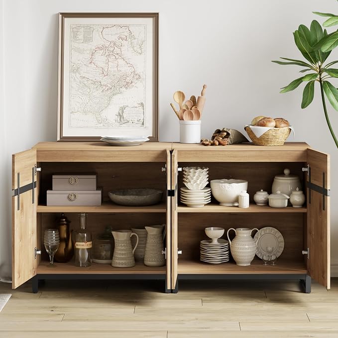 WAMPAT 2 in 1 Multifunctional Sideboard Buffet Cabinets, Modern Sideboard - Image 4