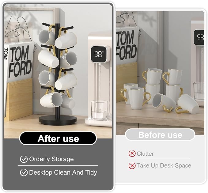 Wisuce Coffee Mug Holder Tree Upgraded 360Rotated Cup Holder - Image 7