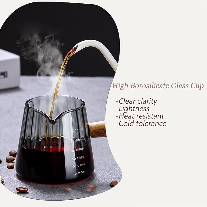 FANTESTICRYAN 6OZ Measuring Cup, Ribbed Borosilicate Glass Espresso Cup - Image 4