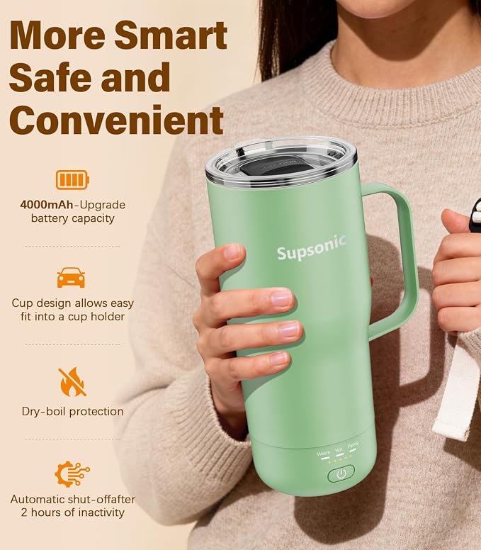 Supsonic - Smart Heated Coffee Mug, 20oz Rechargeable Self Heating Mug - Image 4