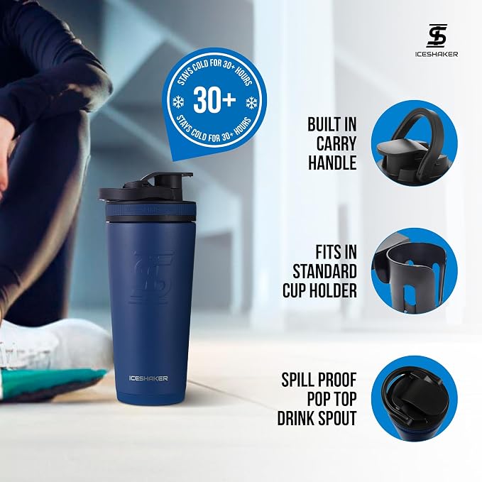 Ice Shaker Insulated Stainless Steel Shaker Bottle | 26oz - Image 3