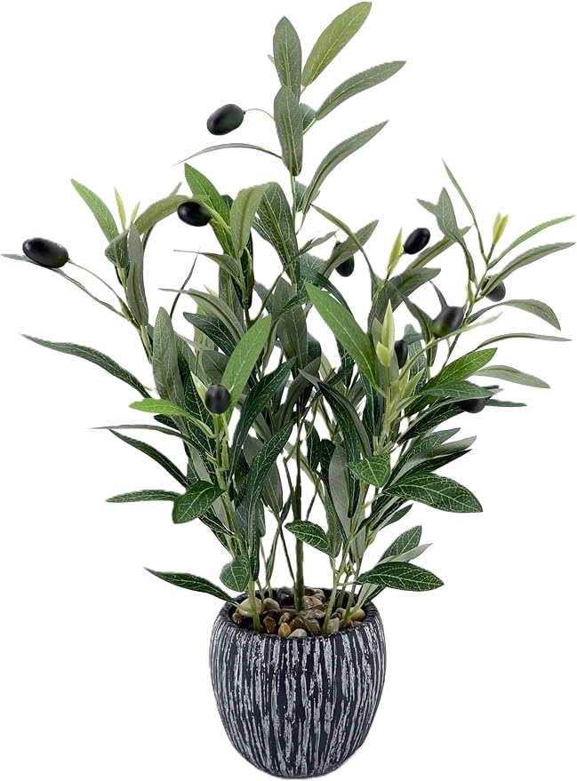 Olive Branches Artificial Plants Décor Indoor 17.72'' Tall Fake Olive Branch by FLRLIVING