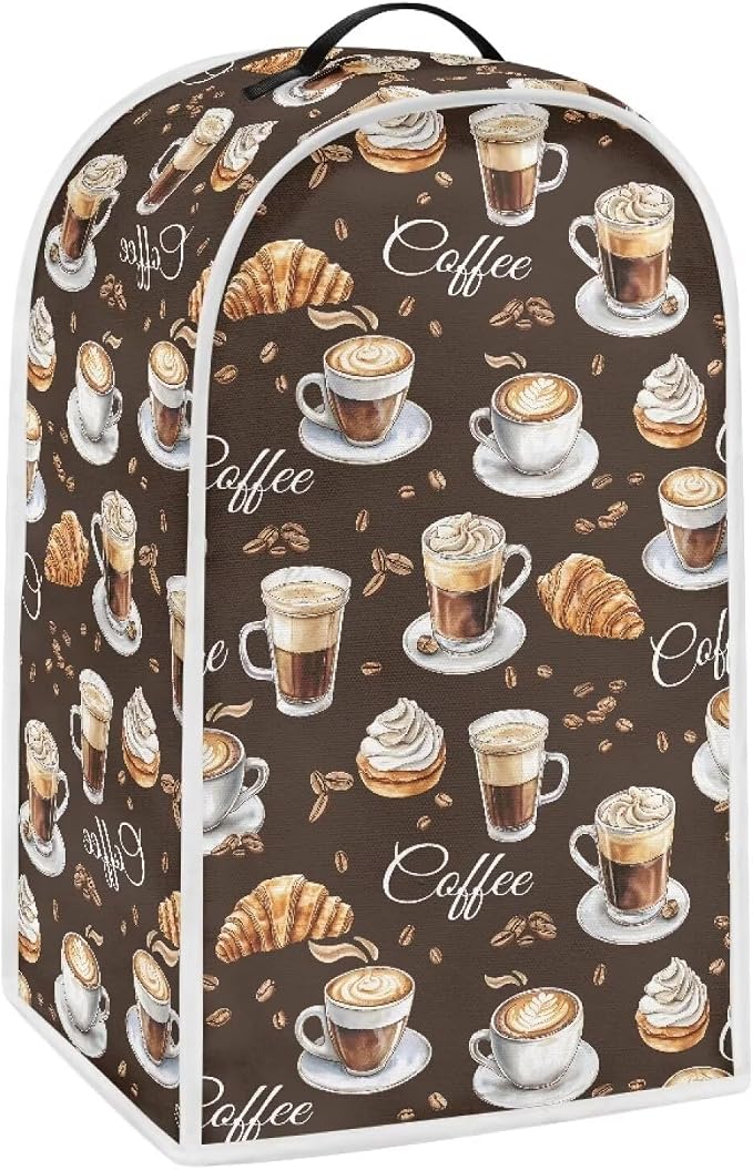 Bread & Coffee Pattern Kitchen Blender Cover Machine Washable Food Processor by YUVAMAGIMO