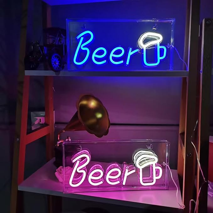 Bar Neon Sign, LED Neon Beer Signs, 3D Standable Beer Neon Bar Light - Image 2