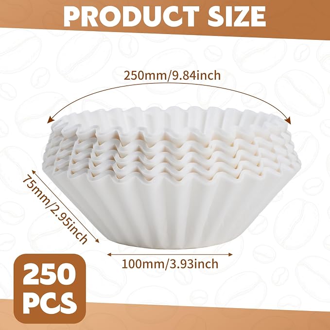 250 Count 8-12 Cup Basket Coffee Filters, Disposable Coffee Filters, Large - Image 5