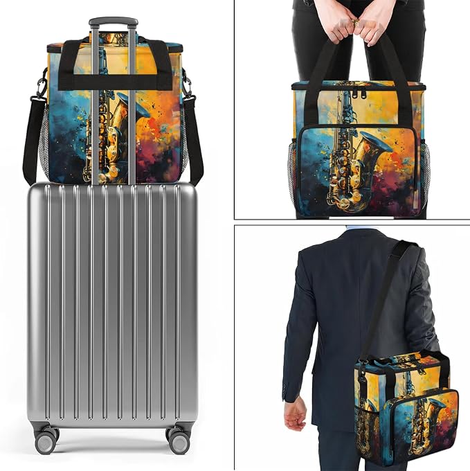 Music Saxophone Coffee Maker Carring Bag, Large Insulated Storage Organizer - Image 7