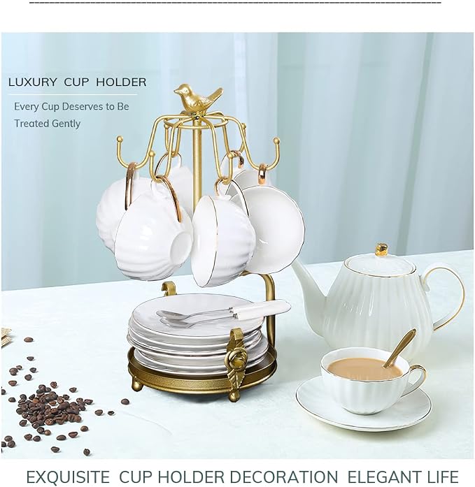Gold Coffee Mug Tree Holder Countertop, Tea Coffee Cup Holders - Image 3