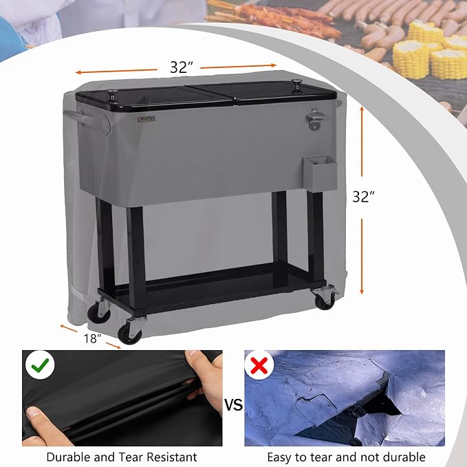 Cooler Cart Cover Waterproof, Universal Patio Cooler Cover - Image 2