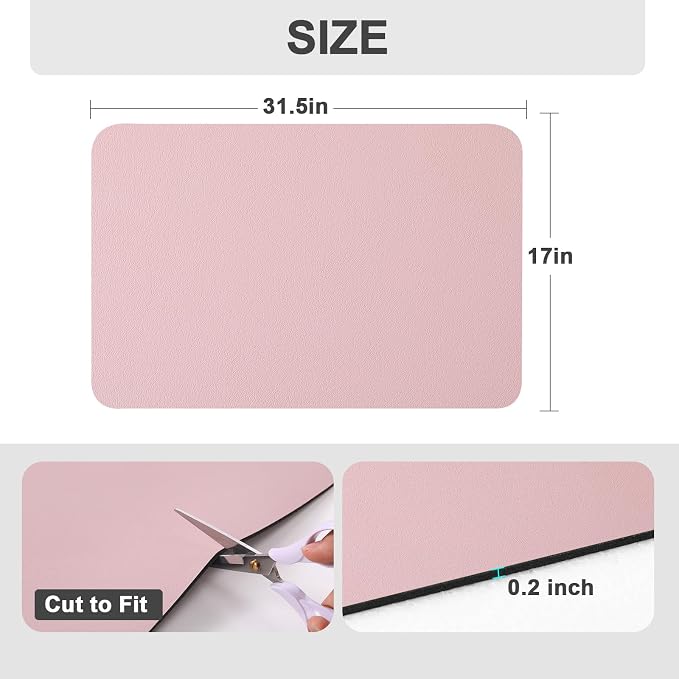 Ecotrim Absorbent Coffee Mat, Stain Hiding PU Leather Surface, Non-Slip Natural - Image 5